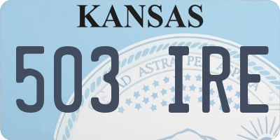 KS license plate 503IRE