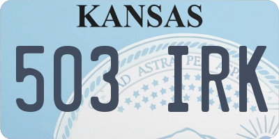 KS license plate 503IRK