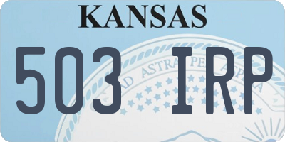 KS license plate 503IRP