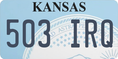 KS license plate 503IRQ