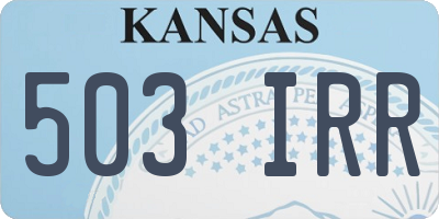 KS license plate 503IRR