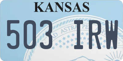KS license plate 503IRW