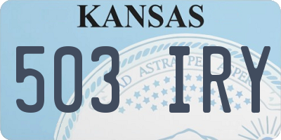 KS license plate 503IRY