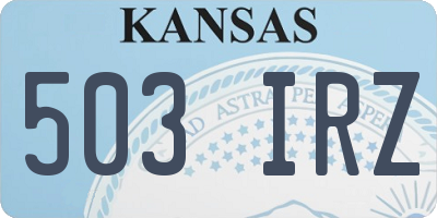 KS license plate 503IRZ