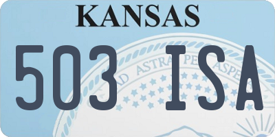 KS license plate 503ISA