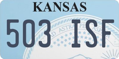 KS license plate 503ISF