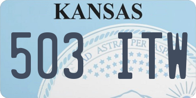 KS license plate 503ITW