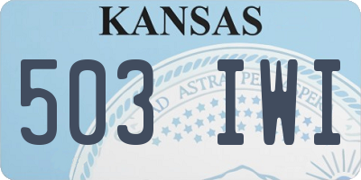 KS license plate 503IWI