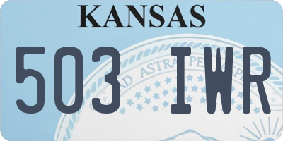 KS license plate 503IWR