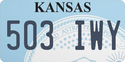 KS license plate 503IWY