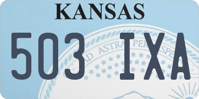 KS license plate 503IXA