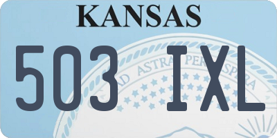 KS license plate 503IXL