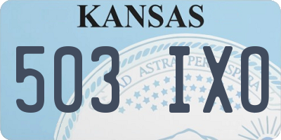 KS license plate 503IXO