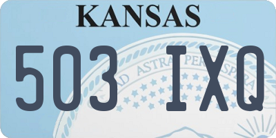 KS license plate 503IXQ