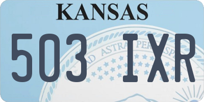 KS license plate 503IXR