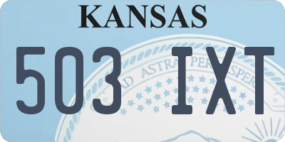 KS license plate 503IXT