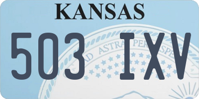 KS license plate 503IXV