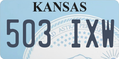 KS license plate 503IXW