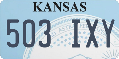 KS license plate 503IXY