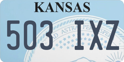 KS license plate 503IXZ