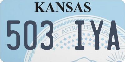 KS license plate 503IYA