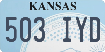 KS license plate 503IYD