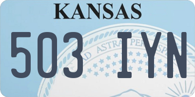 KS license plate 503IYN