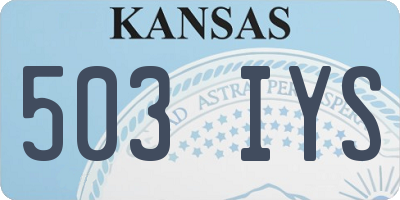 KS license plate 503IYS