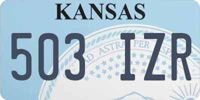 KS license plate 503IZR