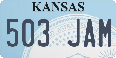 KS license plate 503JAM