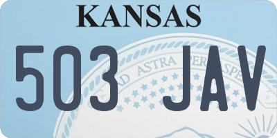 KS license plate 503JAV