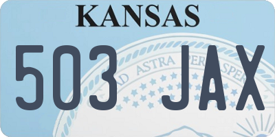 KS license plate 503JAX