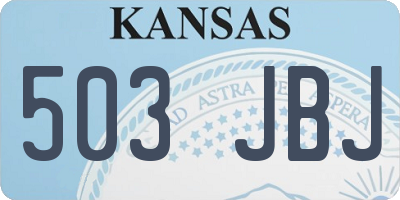 KS license plate 503JBJ