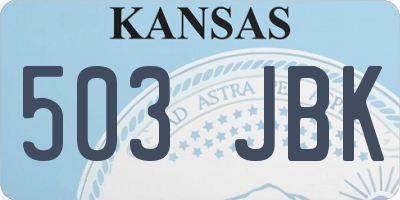 KS license plate 503JBK