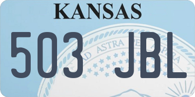 KS license plate 503JBL