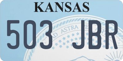 KS license plate 503JBR