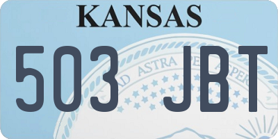 KS license plate 503JBT