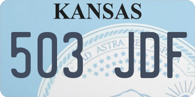 KS license plate 503JDF