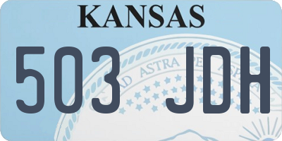 KS license plate 503JDH
