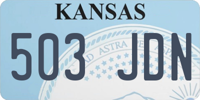 KS license plate 503JDN