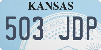 KS license plate 503JDP