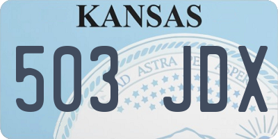KS license plate 503JDX