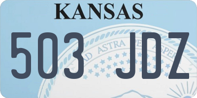 KS license plate 503JDZ