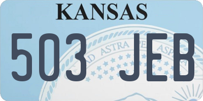 KS license plate 503JEB