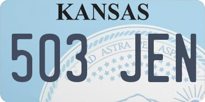 KS license plate 503JEN