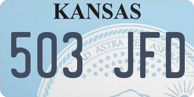 KS license plate 503JFD