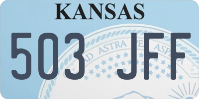 KS license plate 503JFF