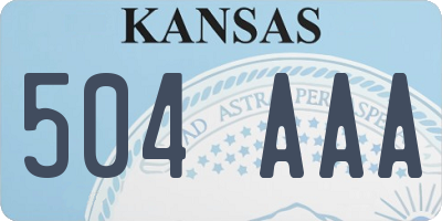 KS license plate 504AAA