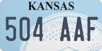 KS license plate 504AAF