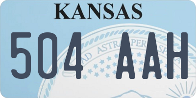 KS license plate 504AAH